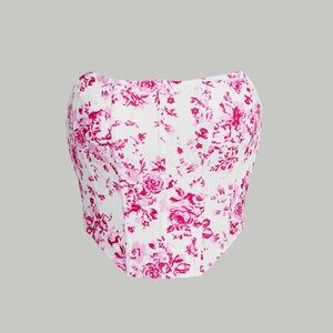 Pink Floral Corset Top